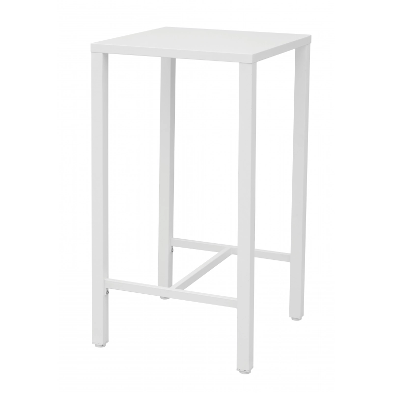 Tavolo Iseo Alto In Acciaio 60X60 Bianco Moia