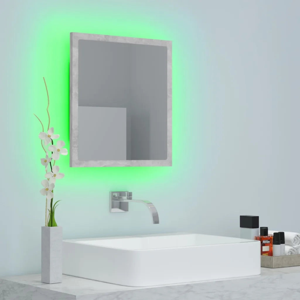 Specchio da Bagno a LED Grigio 40x8,5x37 cm in Acrilico 804912