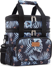Borsa di Latta per Uomo e Donna, Doppio Livello, Borsa di Isolamento Medio, Impermeabile con Cinghia per Spalle per Adulti, per Lavoro, Voli/Trasferte, 12L/16 Cans, di Farina