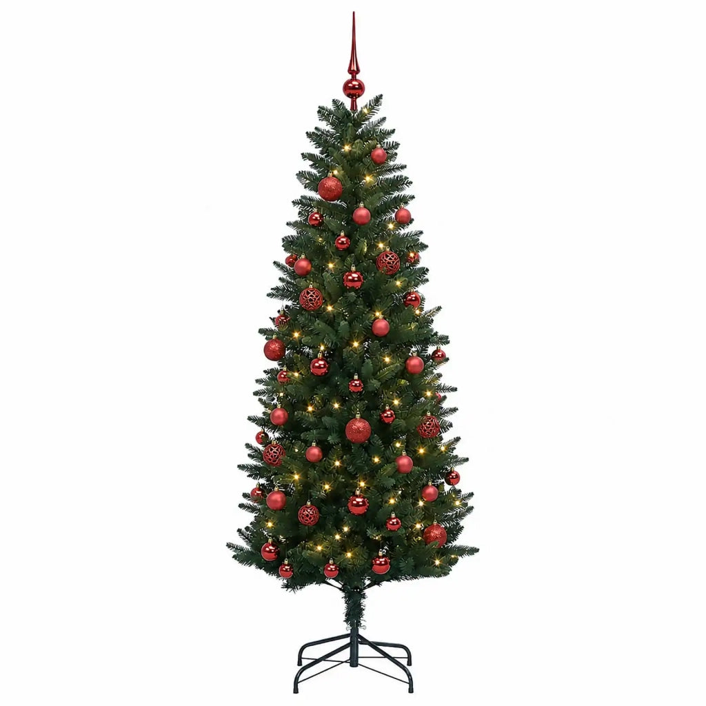 Albero di Natale Artificiale con Palline 150 cm 150 LED 3465924