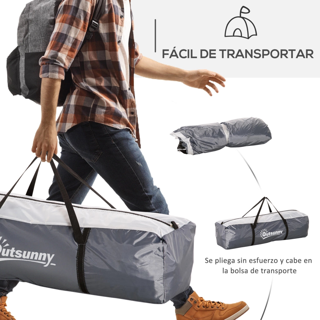 Tenda da campeggio per 6-8 persone ¨C zephmum ¨C 350x350x230 cm grigio e bianco