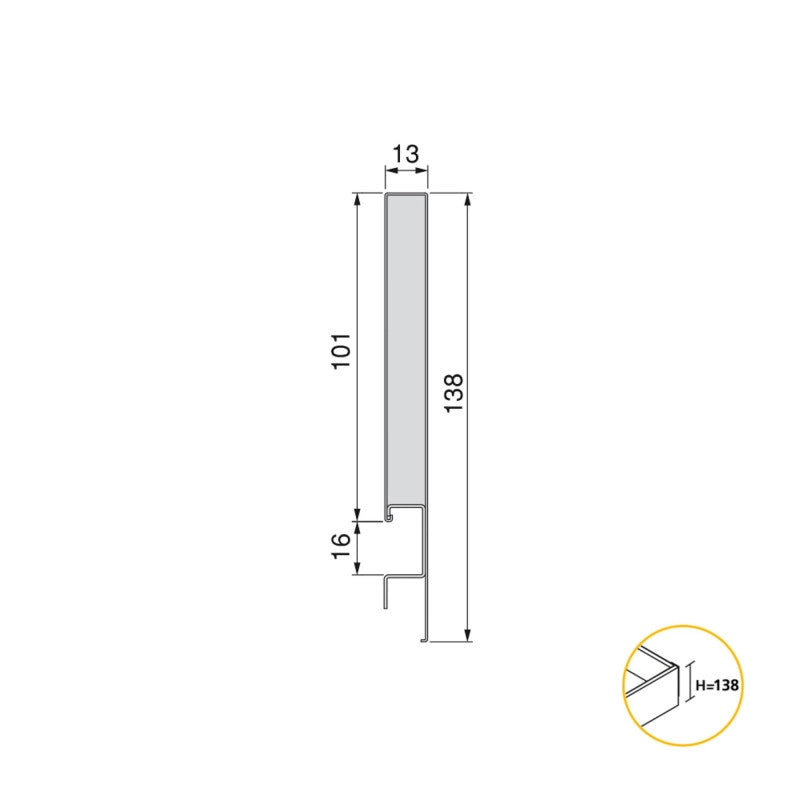 Cassetto esterno Concept 30kg, altezza 185mm, profondità 350mm, Acciaio, Verniciato bianco