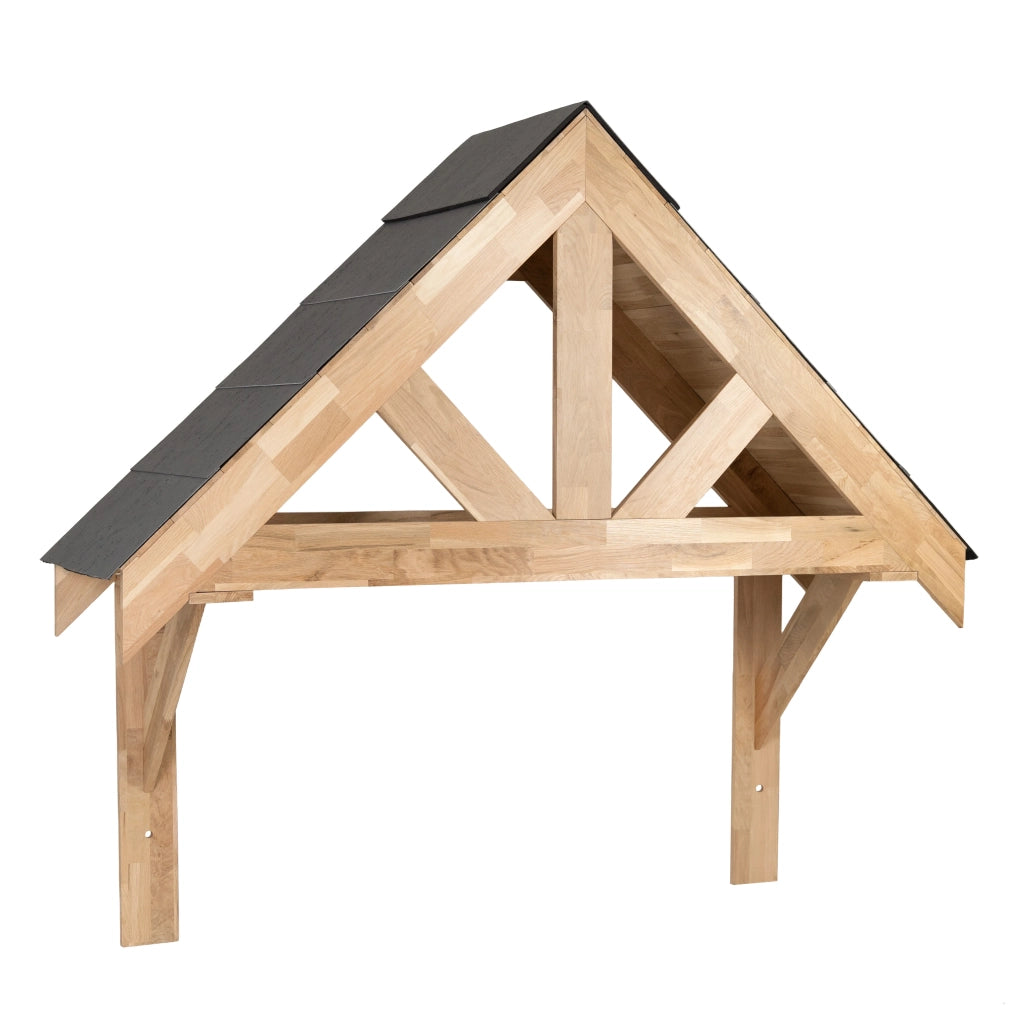 Tettoia Portico Rovere Massello 1400 mm Luce Interna Luci Parete