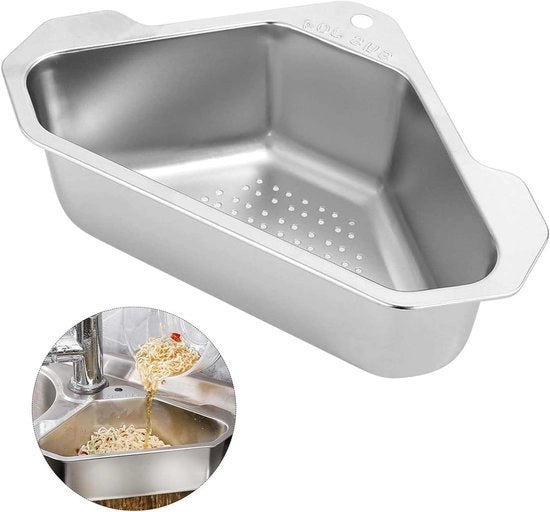 Fissatore in acciaio inox a forma di triangolo per getto di acqua con morsetti per vasca da bagno e lavabo