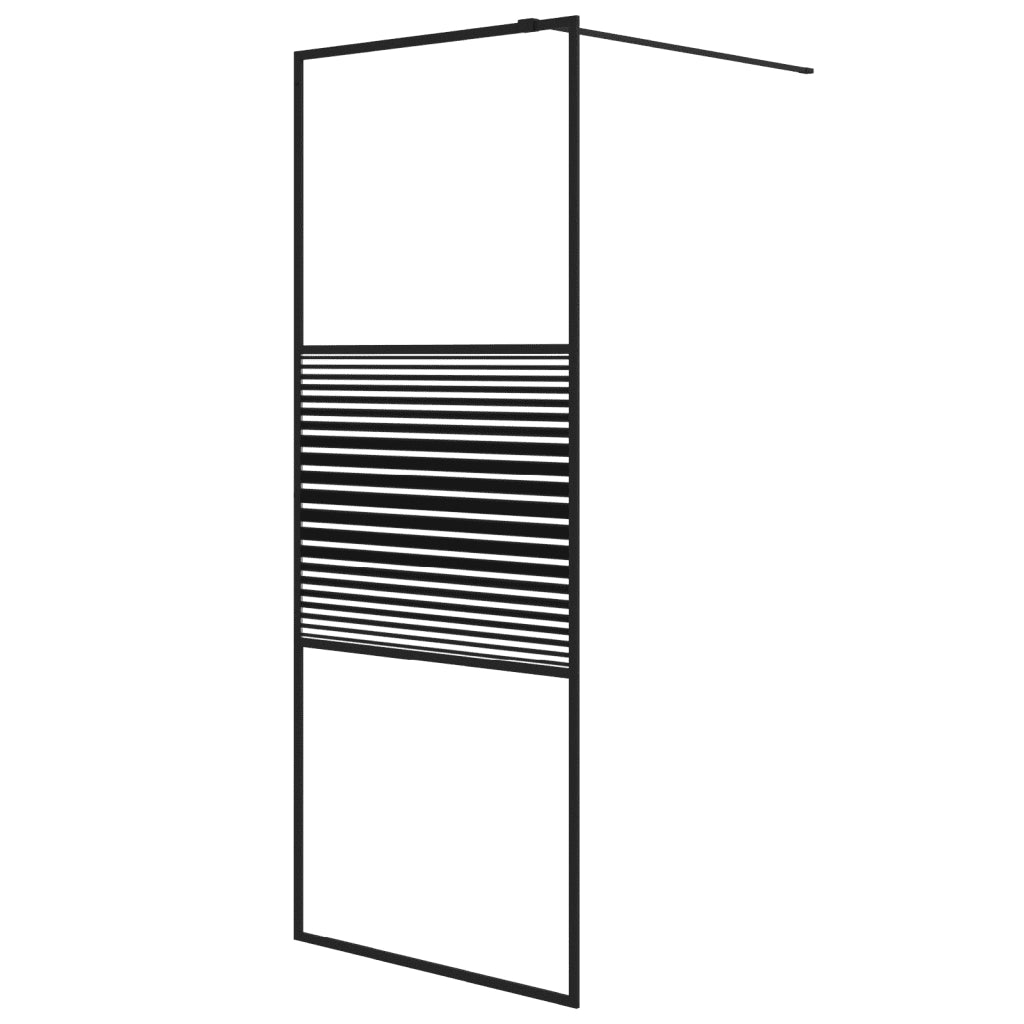 Parete Doccia Walk in Nera 80x195 cm in Vetro Trasparente ESG 152145