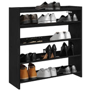 vidaXL Scarpiera Nera 80x25x81 cm in Legno Multistrato