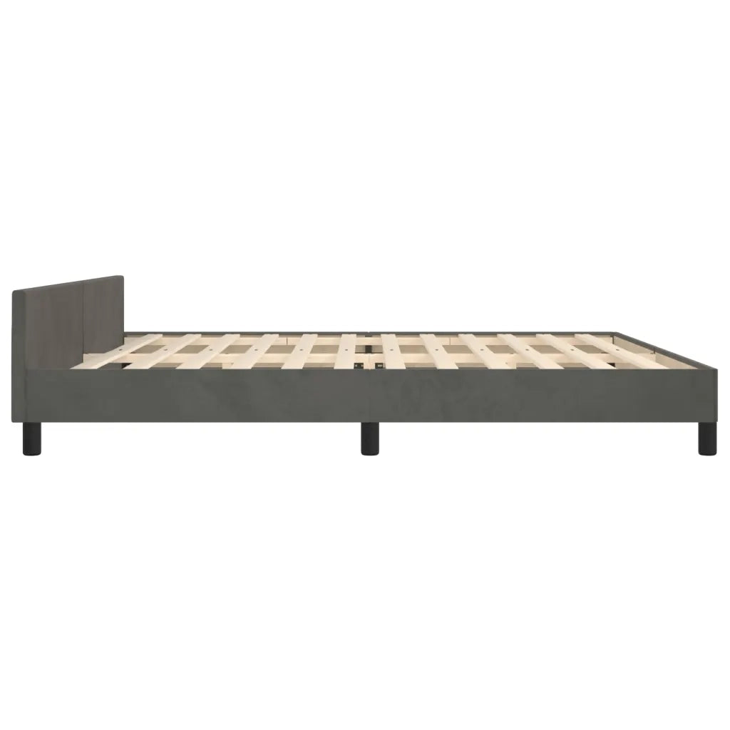 Giroletto senza Materasso Grigio Scuro 200x200 cm Velluto