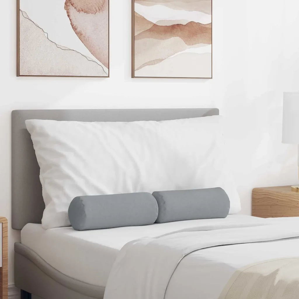 Cuscini a rullo 2 pz | Cuscini per sedie Grigio chiaro ? 15 x 40 cm Tessuto