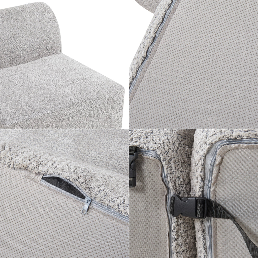 Mobile Centrale per Divano Componibile Modulare 76x97x108 cm Serie Hurvas - Grigio [en.casa]