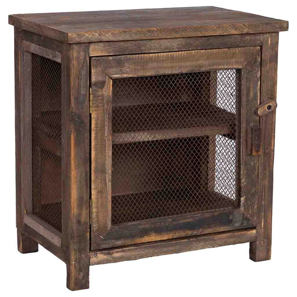 Comodino in legno e vetro 38x24x40h cm
