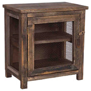 Comodino in legno e vetro 38x24x40h cm