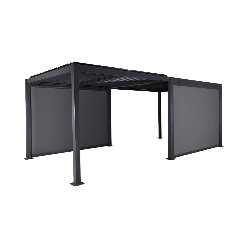 Pergola bioclimatica 3x6m + 2 tende 3m, antracite