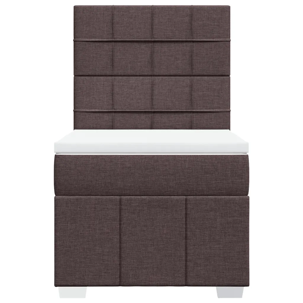 Giroletto a Molle con Materasso Marrone Scuro 100x200cm Tessuto 3291582