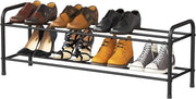 Sistema di conservazione con 2 livelli - Racks per scarpe stivale da 8 paia - 80 x 26 x 335 cm (Nero opaco)