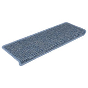vidaXL Tappeti Autoadesivi per Scale Aspetto Sisal 30pz 65x21x4 cm Blu