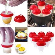 Trade Shop - Cuoci Uova In Silicone Senza Guscio 6 Pz Uovo Sodo Frittata Omelette Egglettes -