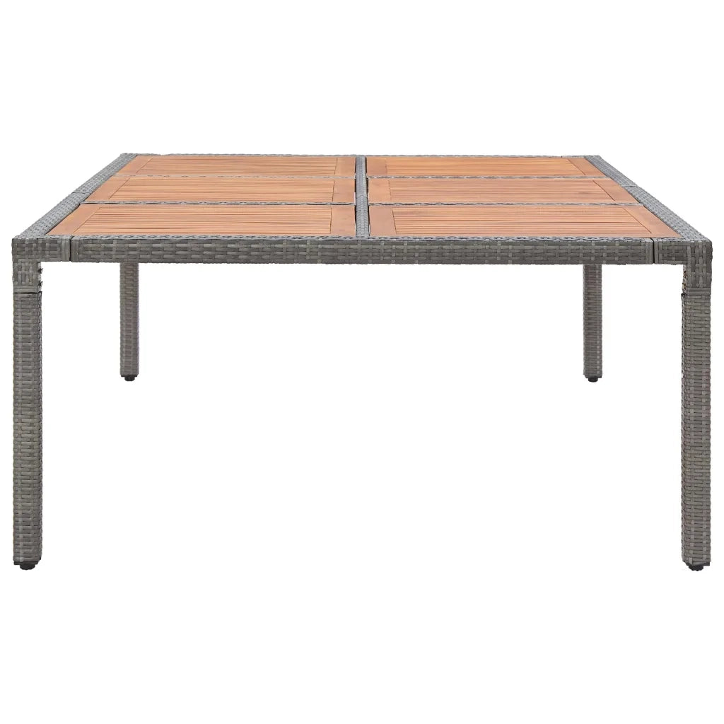 Tavolo da Giardino Grigio 200x150x74cm Polyrattan Legno Acacia 46135
