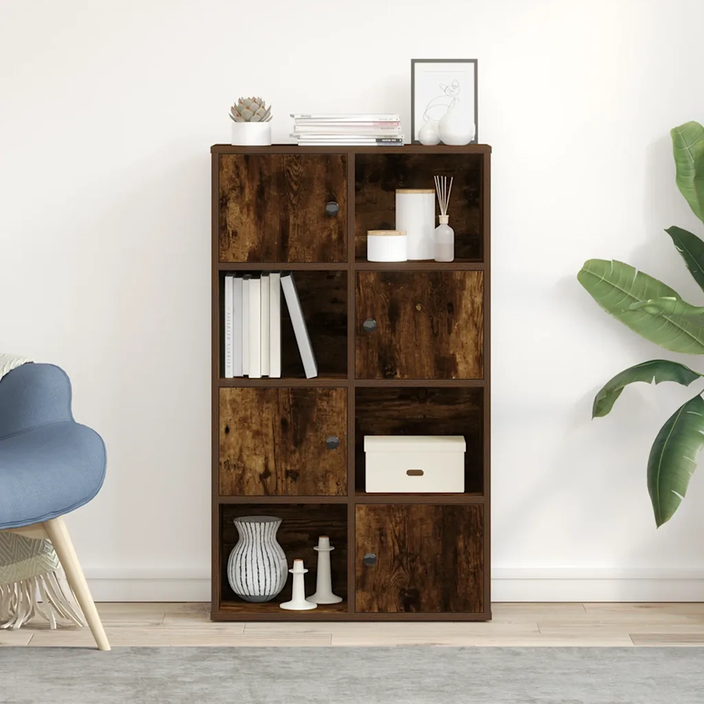 Libreria-Scaffale per Libri-Mobile di Stoccaggio Rovere Fumo 60x24x101,5 cm in Legno Multistrato