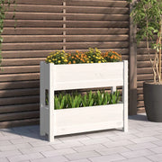 Fioriera-Vaso-Contenitore per Piante Bianca 77x25x66 cm in Legno Massello di Pino