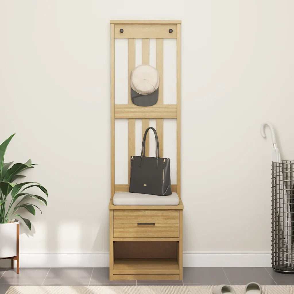 Albero da Ingresso SANDNES 45x40x159,5 cm in Legno di Pino 4010482
