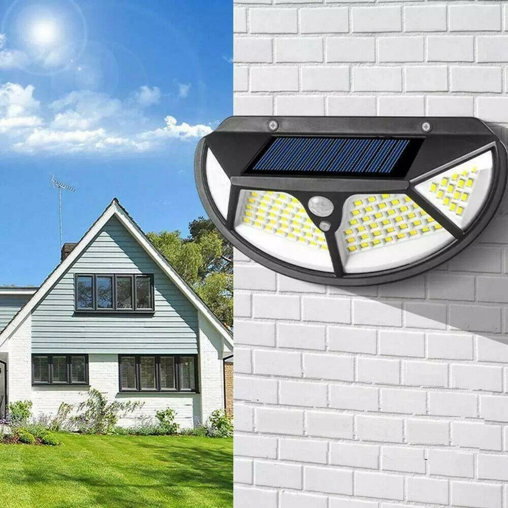 Trade Shop - 4pz Lampada Luce Faretto Faro Esterno Solare 102 Led Smd Sensore Movimento Ta005 -