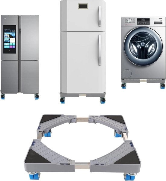 Sostegno per lavatrice con 4 ruote regolabili - capacità di carico 300 kg - telaio frigorifero regolabile - altezza 10 cm-12 cm - asciugatrice (larghezza: 41 cm-64 cm)