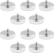 Magnetici neodymium Ø 25 mm M5 vitiatura esterna - 10 pezzi - magnetici neodymium rotondi con vitiatura - forza di attrito fino a 20 kg.