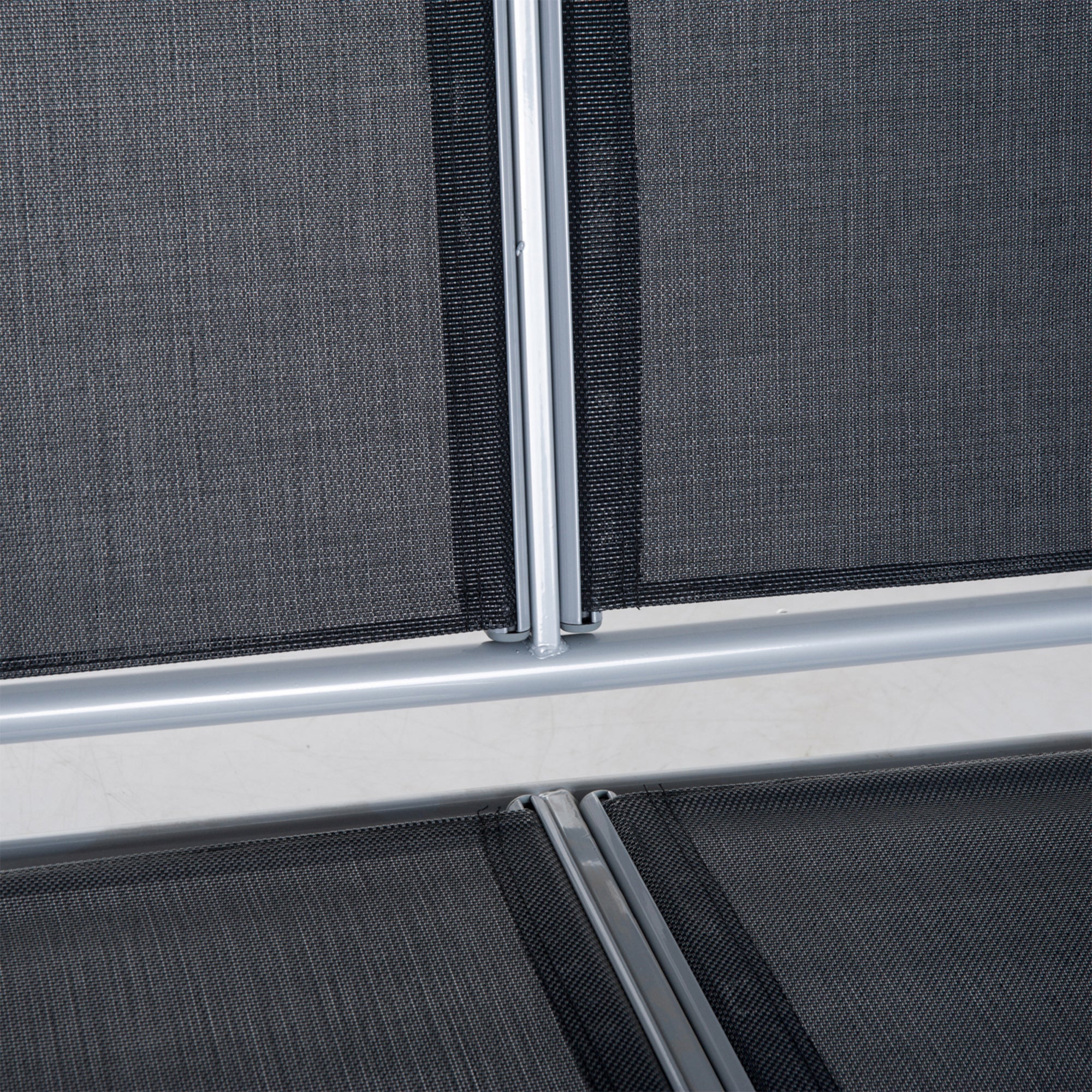 Dondolo 3 Posti da Giardino 170x110x153 cm in Acciaio Nero e Argento