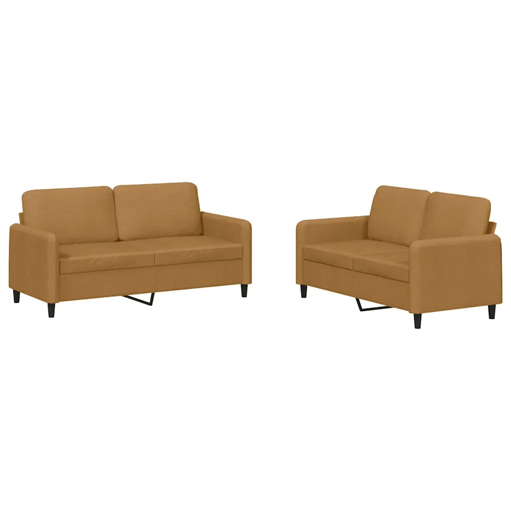 Set di Divani 2 pz Marrone in Velluto 3201981