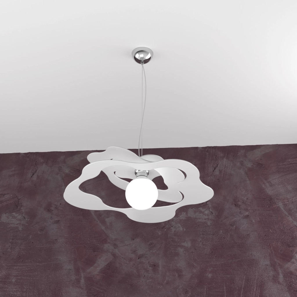 RIPPLES SOSPENSIONE D.50 CM. 1 LUCE BIANCO 1158-S50-BI