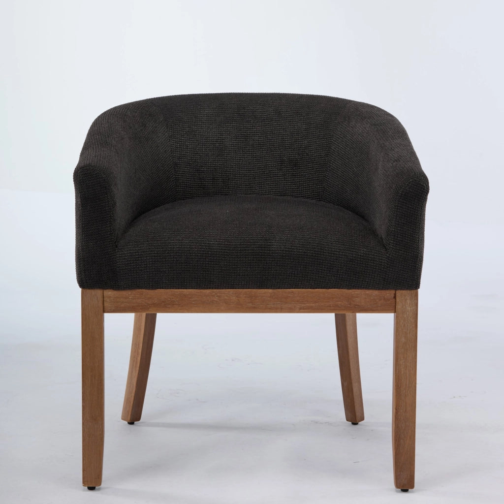 Sedia da Pranzo Imbottita con Braccioli ¨C MINIMAL ¨C Velluto Grigio Carbone, Struttura in Legno
