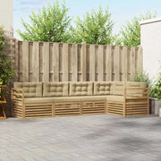 Set di divani da esterno 5 pz Bianco e Beige Poliestere 3390468