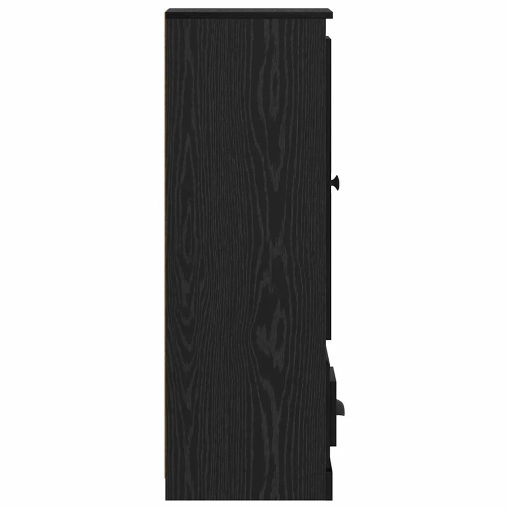 Credenza con cassetto 3 pz | Madia | Buffet da pranzo | Armadio da pranzo Rovere Nero Legno multistrato