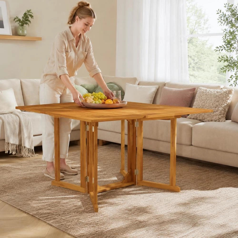 Butterfly Garden Folding Table 150x90x75 Cm Solid Teak Wood