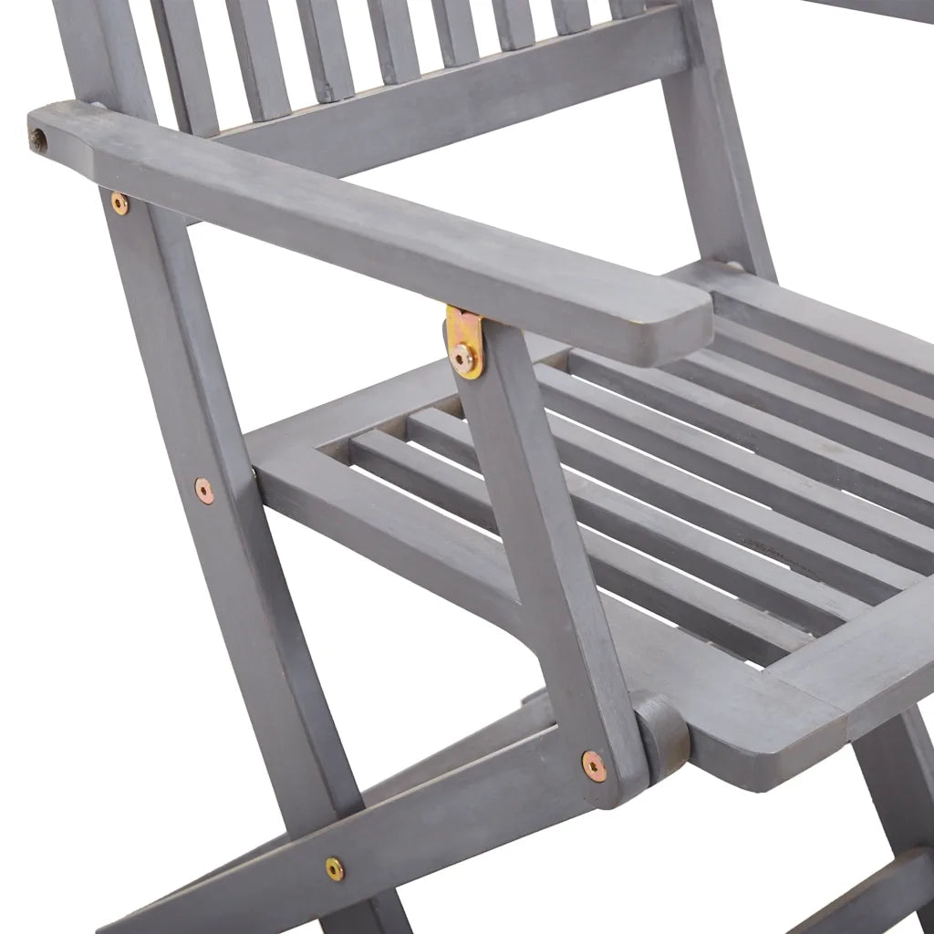 Set da Pranzo per Giardino 5 pz Legno Massello di Acacia Grigio