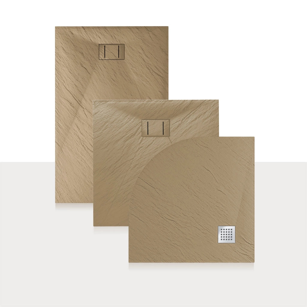 Piatto Doccia 80x150x2 6 CM Rettangolare Tortora Effetto Pietra mod. Blend