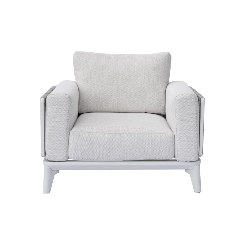 Salotto Nantes Alluminio Bianco E Corda Wicker Moia