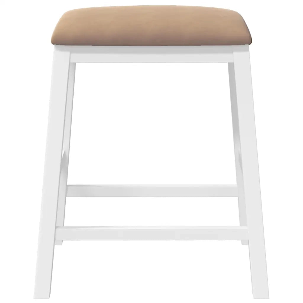 Sedie da Bar con Cuscini 2 pz Bianco Legno Massello di Hevea 4102583