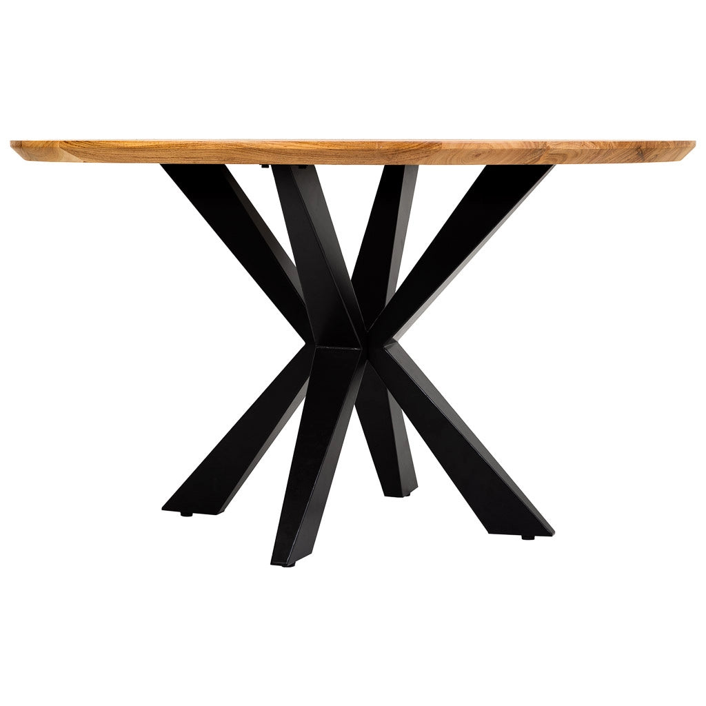 Tavolo da pranzo rotondo in legno di acacia D130x77