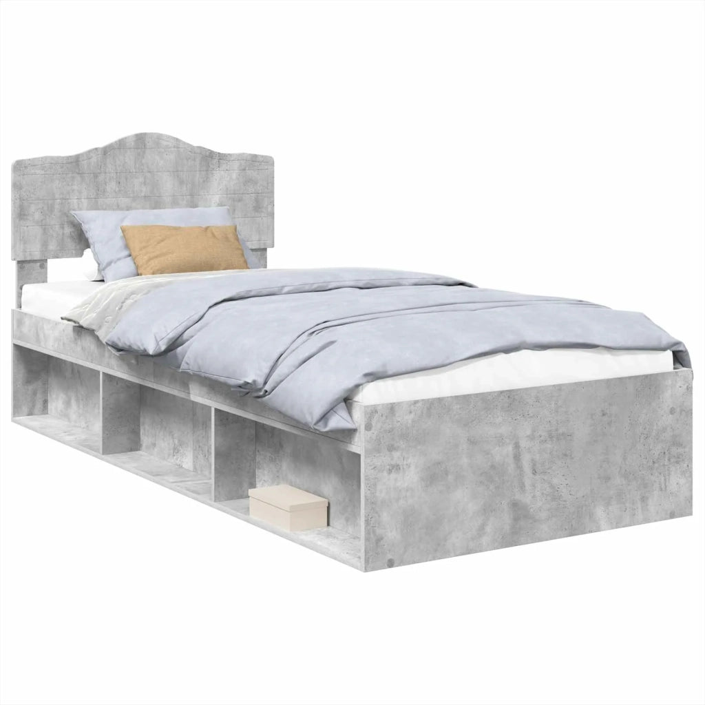 Struttura del letto Calcestruzzo 90 x 200 cm Pino massello 3412946