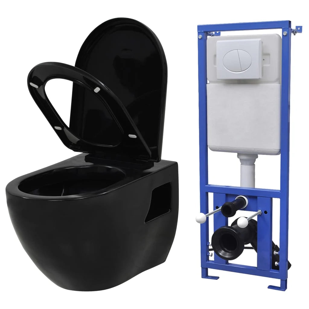 Kit completo per WC sospeso con cassetta di scarico in ceramica nera nascosta 02_0003580