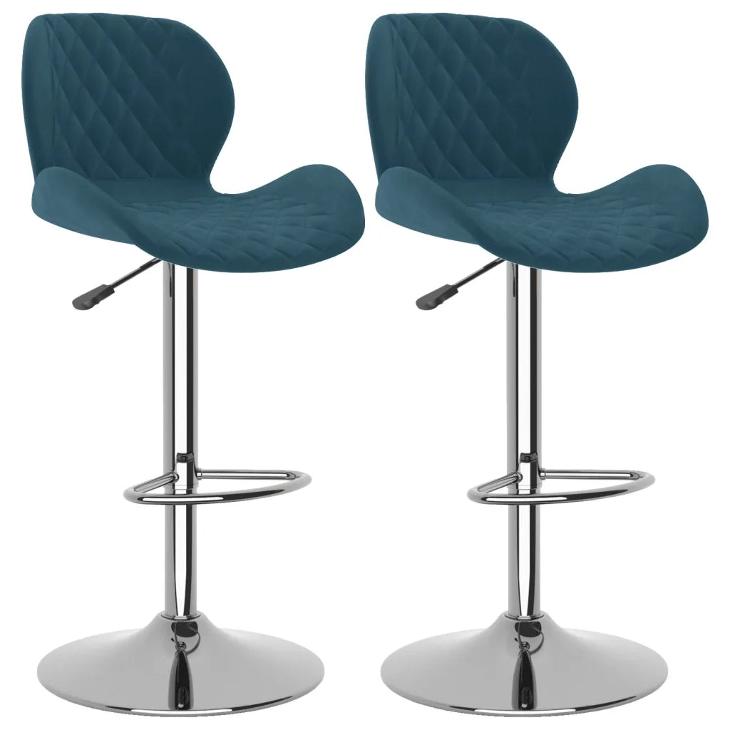 Sgabelli da Bar 2 pz Blu in Velluto 334915