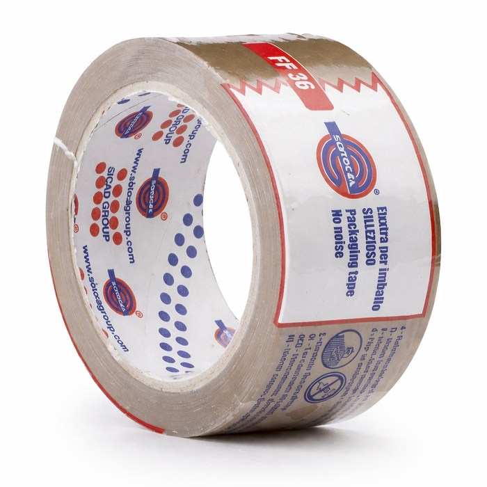 Nastro Imballo Adesivo Silenziato Eurocel PP 36NN Avana 50 mm x 66 mt 36 pezzi