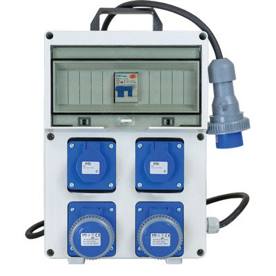 QUADRO DISTRIBUZIONE BLU PL220/2/2 VB - PRESE CEE BLU X 2 SCH+10/16 X 2 MM156X185 H.MM 338