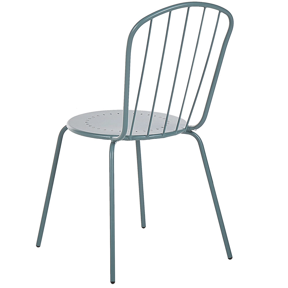 Set di sedie da pranzo da giardino azzurro alto metallo 8 persone