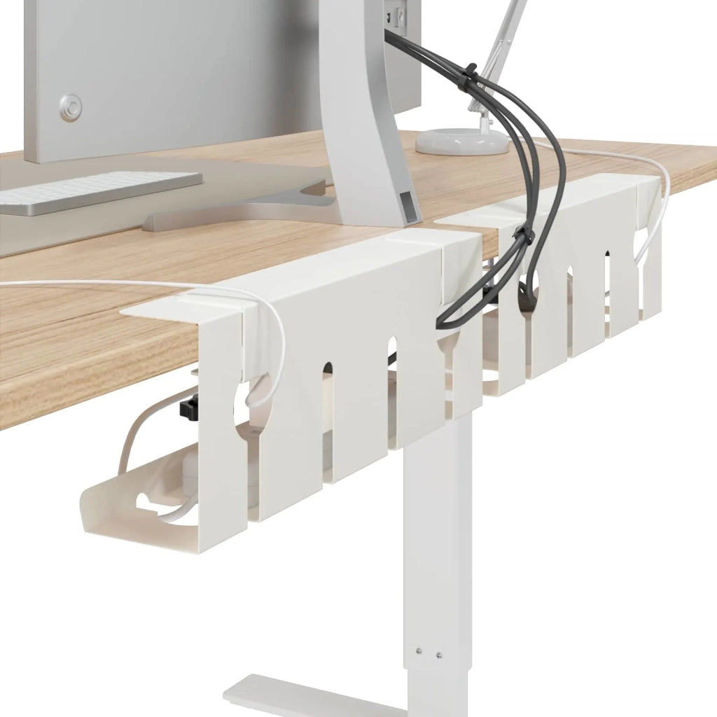 Vassoio per gestione cavi sotto il tavolo 2 pcs Bianco 8007574