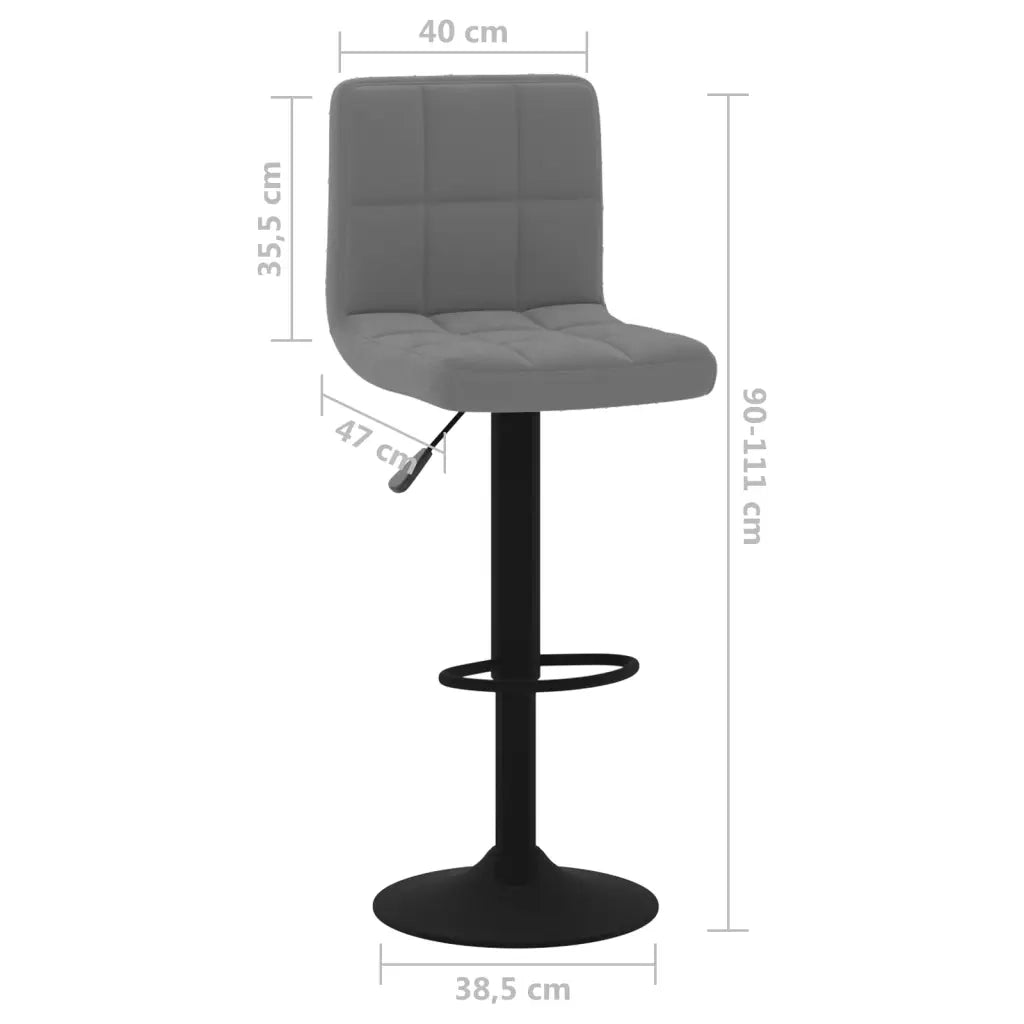 Sgabello da Bar Grigio Scuro in Velluto 334295