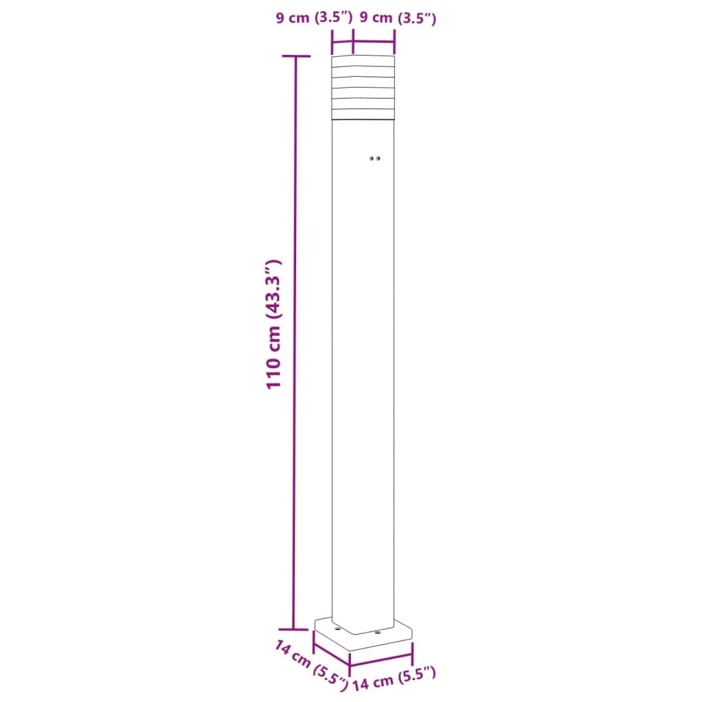 Lampade da terra per esterni con presa 3 pezzi 110 cm alluminio nero 02_0042569