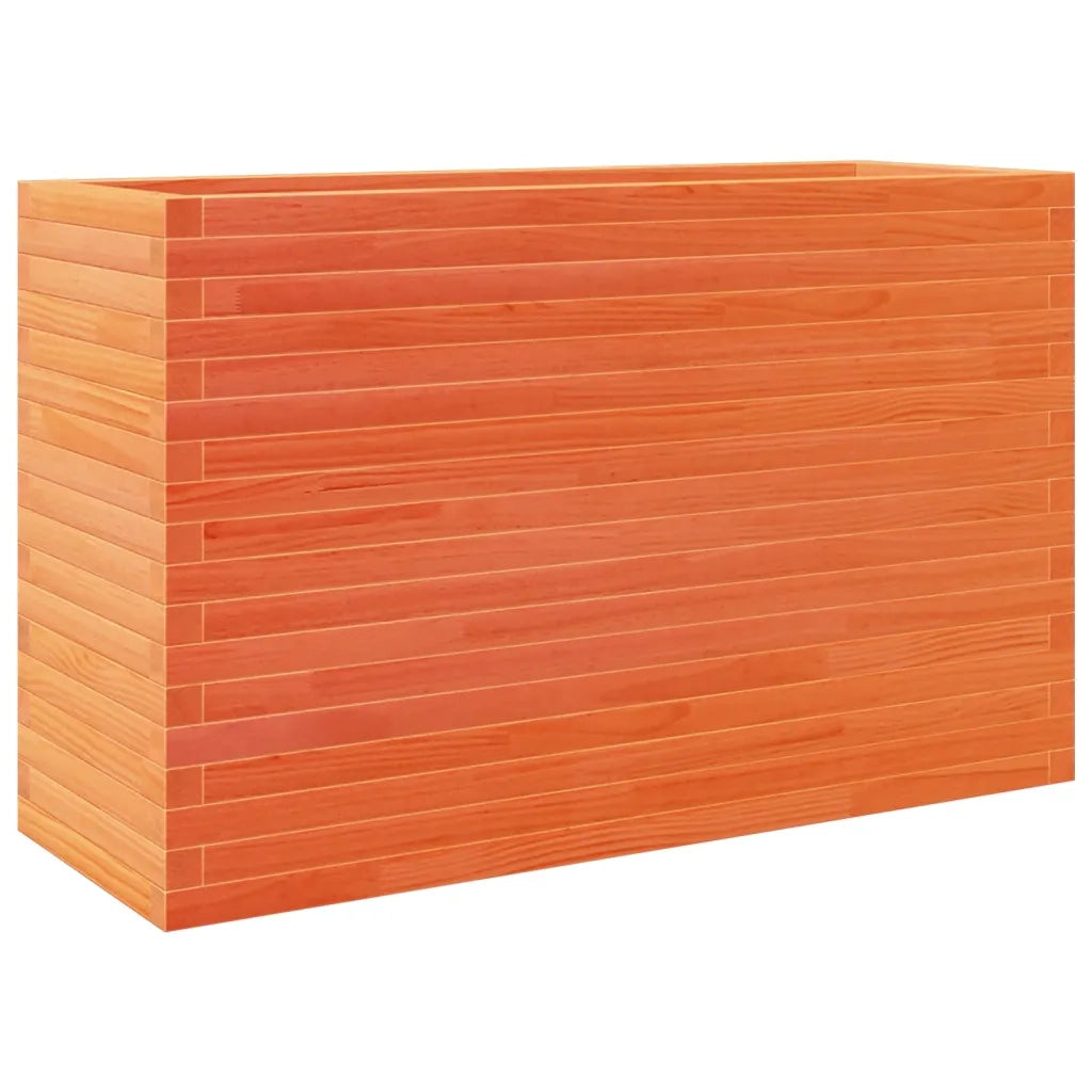 Fioriera Giardino-Vaso da Esterno-Contenitore per Piante Marrone Cera 110x40x68,5 Legno Massello Pino