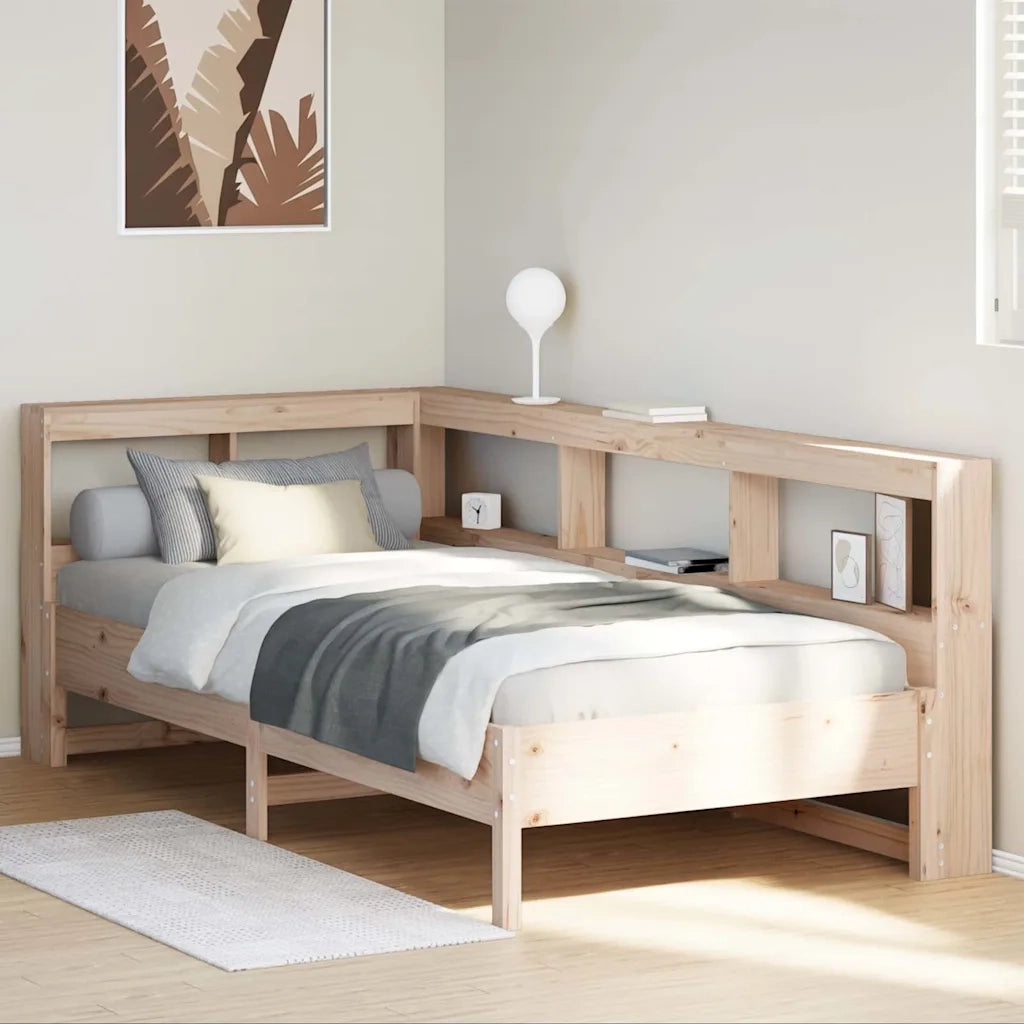 Giroletto con Libreria senza Materasso-Struttura Letto con contenitore 75x190 cm in Legno Pino 212127